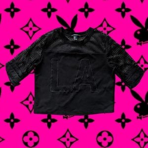2010s Forever 21 LA mesh crop top